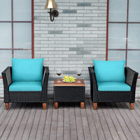 Tangkula 3 Piece Patio Furniture Set for Balcony Backyard Porch