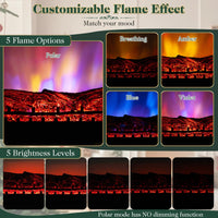 Tangkula 30" WiFi Fireplace Insert Pinewood Set