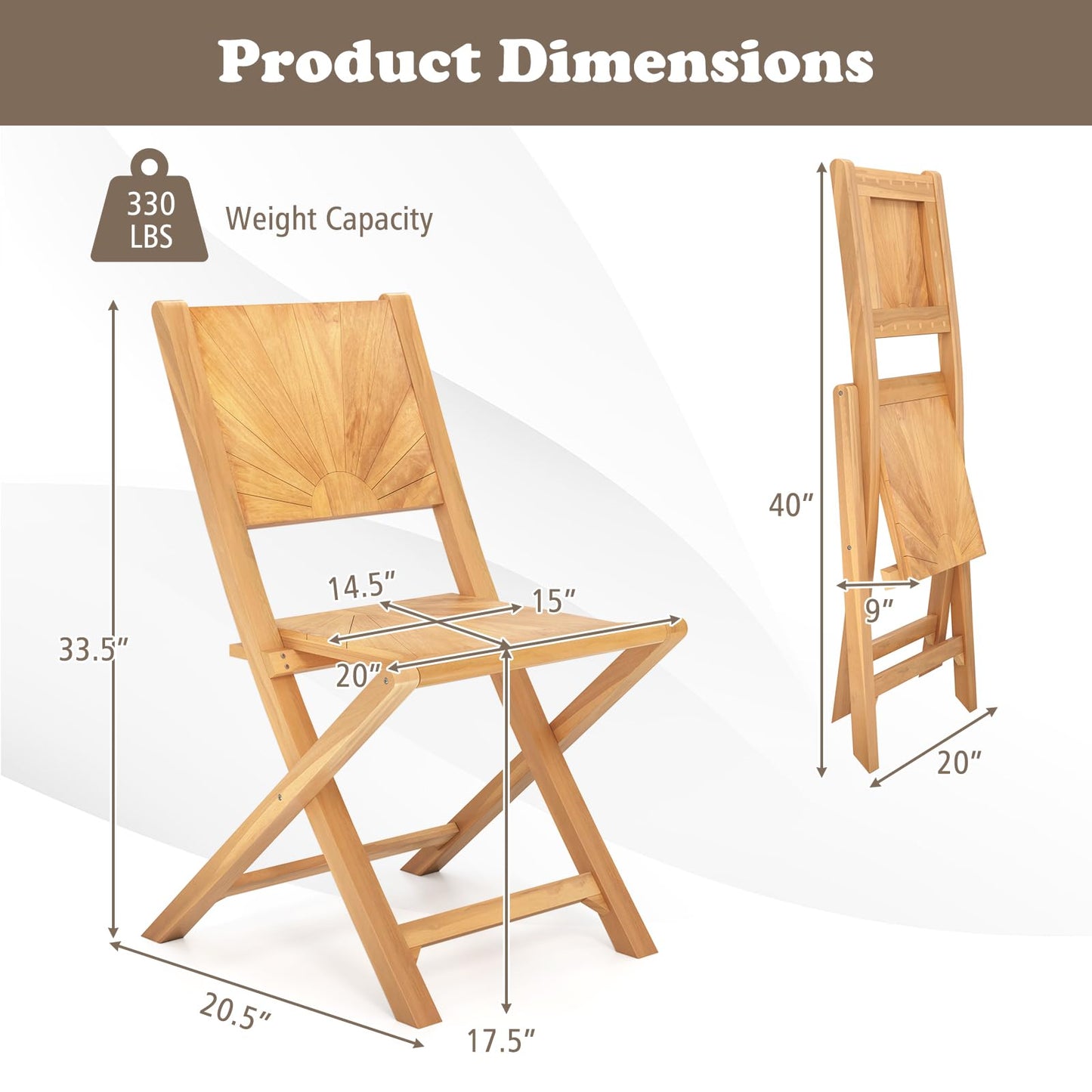 Tangkula 2/4 Pieces Folding Patio Chairs（Sun Back）