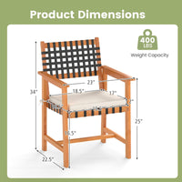 Tangkula Solid Acacia Wood Patio Chair Set of 2/4