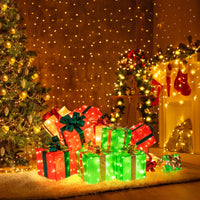 Tangkula Tour de cadeaux pré-éclairée de 1,70 m avec 15 boîtes de Noël lumineuses, nœud et 483 ampoules LED