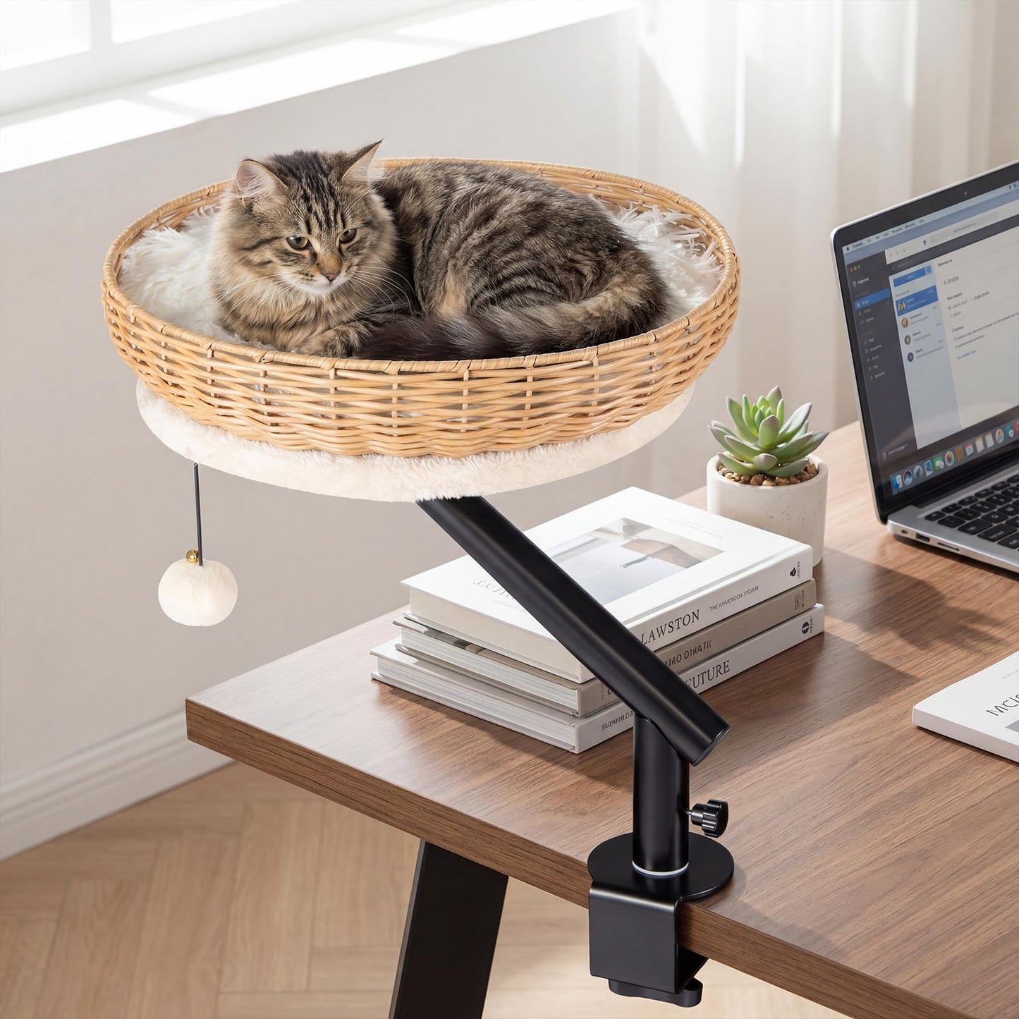 Tangkula Cat Desk Bed with Removable Padded Cushion
