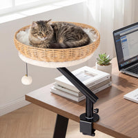 Tangkula Cat Desk Bed with Removable Padded Cushion
