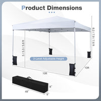 Tangkula 10x10 FT Pop Up Canopy with 4 Sandbags for Party Event Camping