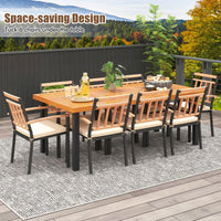 Tangkula 9 Pieces Patio Dining Set with Soft Cushions and 1.9” Umbrella Hole