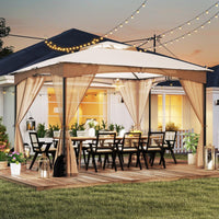 Tangkula 10x12 FT Outdoor Gazebo with Netting