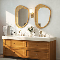 Miroir mural en rotin Tangkula (90 cm L x 64 cm l)