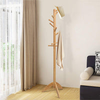 Tangkula Wood Tree Coat Rack with 11 Hooks & Stable Tri-Legged Base