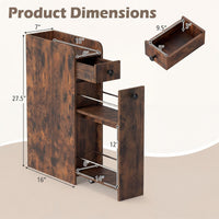 Tangkula Slim Bathroom Storage Cabinet | 4-Tier Narrow Small Side Storage Cabinet Next to Toilet