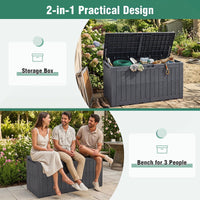 Tangkula 100/120/180 Gallon Waterproof Outdoor Storage Box with Lockable Lid