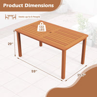 Tangkula Patio Dining Table with Umbrella Hole