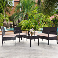 Tangkula 4 or 8 Piece Rattan Patio Furniture Set for Porch