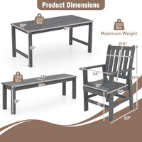 Tangkula 6 Pcs Patio Dining Bench Set for Garden