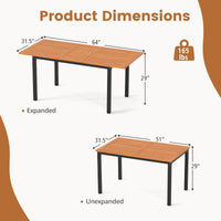 Tangkula Extendable Patio Dining Table for 4-8 People