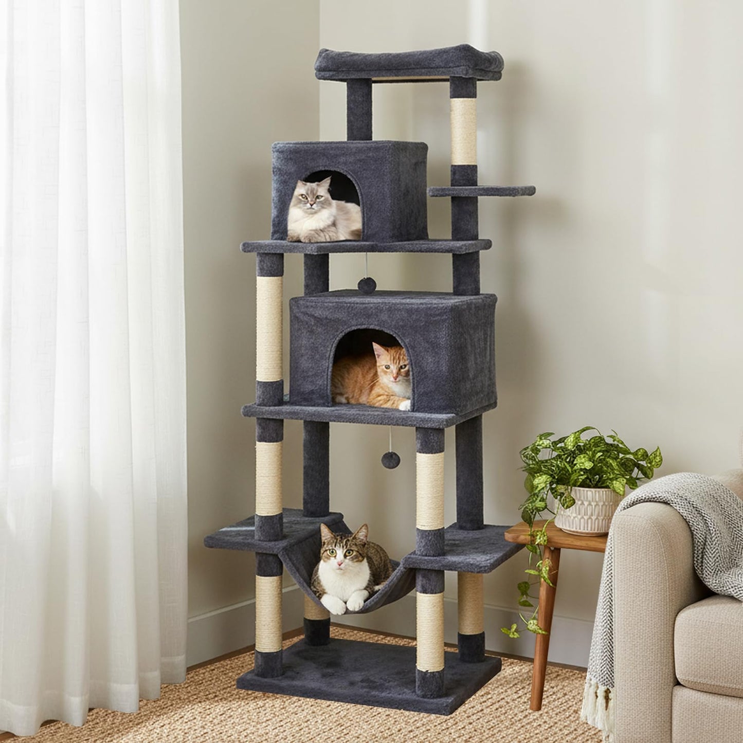 Tangkula 70 Inch Tall Cat Tree with Sisal Scratching Posts