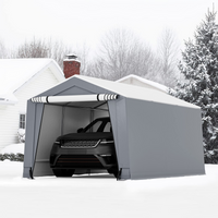 Tangkula 10x16Ft Heavy-Duty Carport, Outdoor Portable Garage with Reinforced Triangular Beams, Galvanized Steel Frame