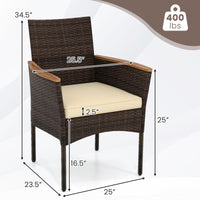 Tangkula Outdoor Patio Wicker Chairs Set of 6