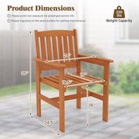 Tangkula Patio Chairs Set Outdoor Wooden Dining Chairs