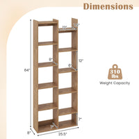 Tangkula Étagère de bibliothèque de 162,5 cm de hauteur sur pied ouverte (1/2)