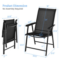 Set of 2 Patio Folding Chairs - Tangkula