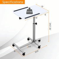 Tangkula Mobile Overbed Table Couch Table
