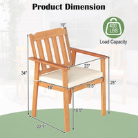 Tangkula Wooden Patio Chair Set of 2/4 for Patio