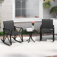 Tangkula 3 Piece Patio Rocking Set