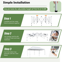 Tangkula 10 x 20Ft Pop-Up Canopy Tent, UPF 50+ Easy Setup Instant Canopy Tent with Wheeled Carrying Bag