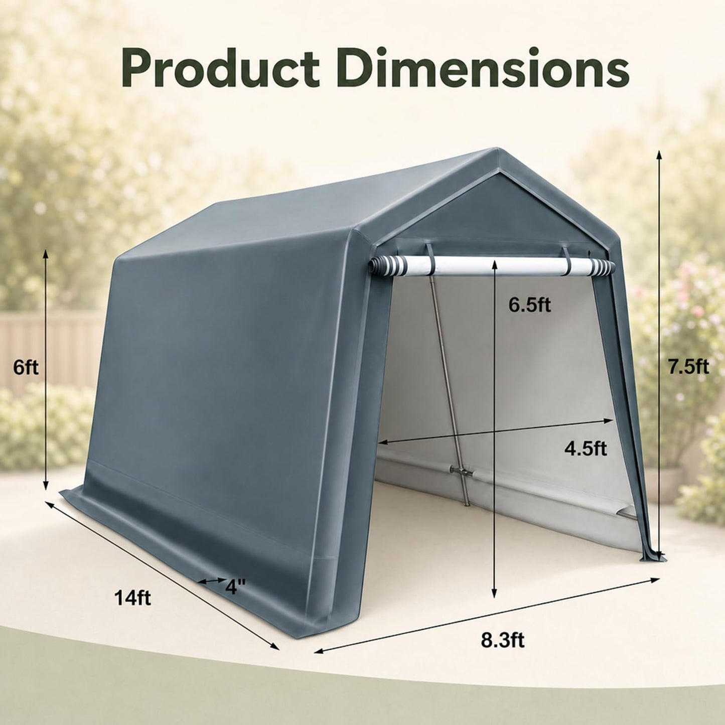 Tangkula 8.3 x 14 FT Heavy Duty Outdoor Storage Shed
