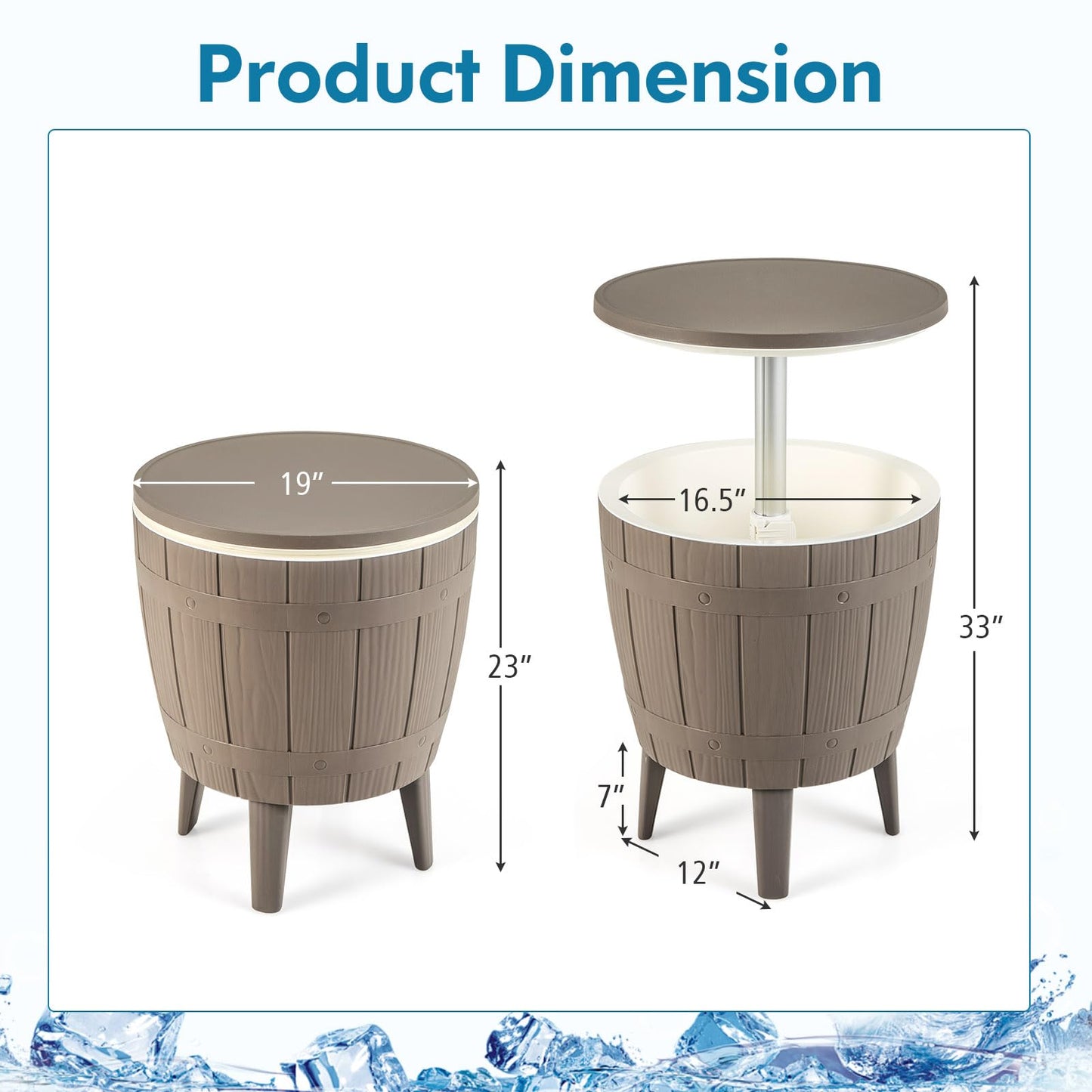 Tangkula 10 Gallon Cooler Bar Table
