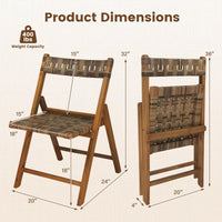 Tangkula Teak Wood Folding Chairs Set of 2/4