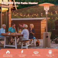 Tangkula 50,000 BTU Propane Outdoor Heater, Patio Heater with Strengthened Stainless Steel Burner