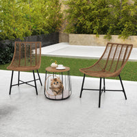 Ensemble de mobilier d'extérieur Tangkula 3 pièces avec niche pour animaux de compagnie