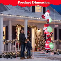 Tangkula 9.2 FT Christmas Inflatable Lighted 3 Hanging Climbing Santa Claus