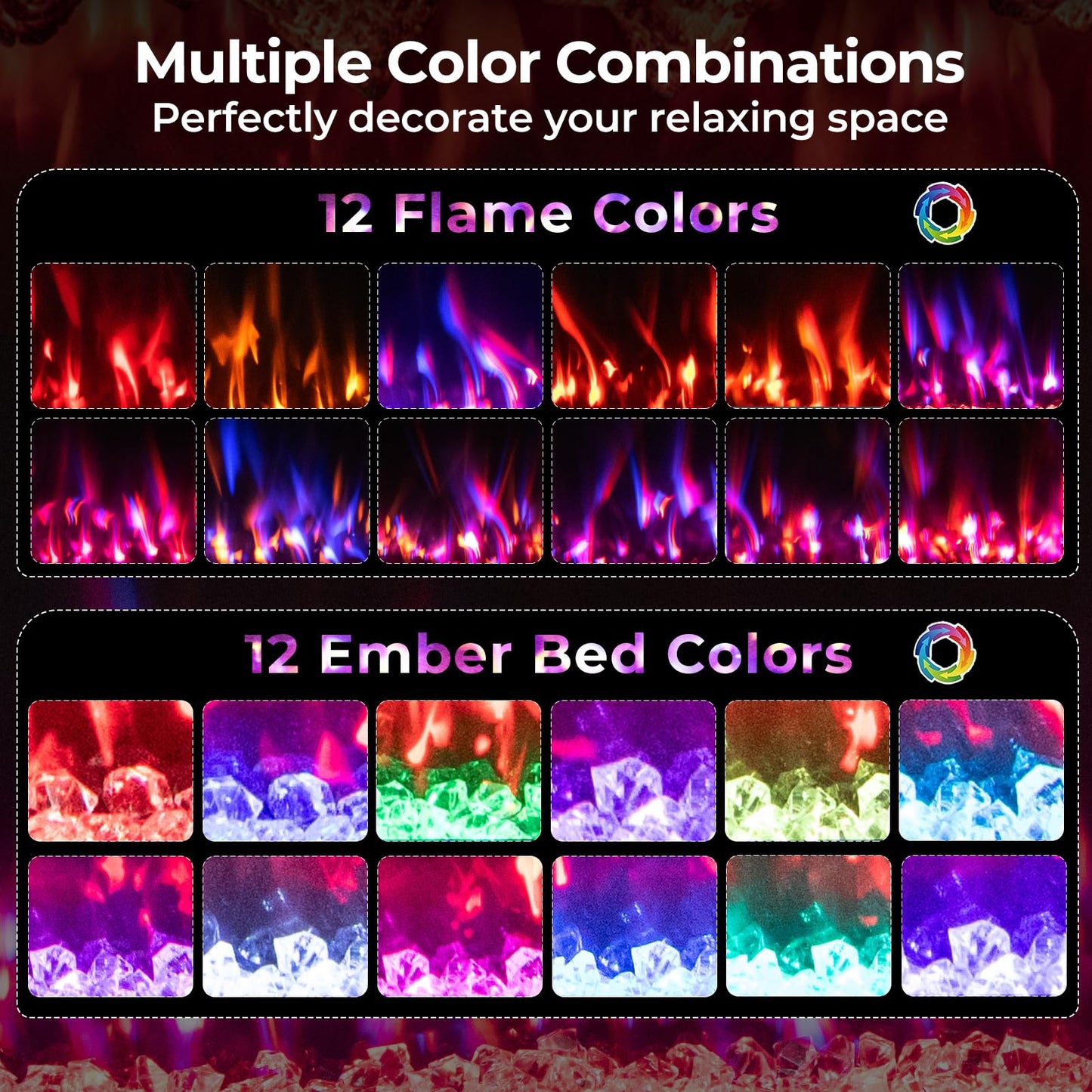 Tangkula 50” Wi-Fi Enabled Electric Fireplace