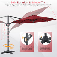 Tangkula 10ft Patio Umbrella Offset Cantilever Outdoor Umbrella(10 x 10 x 8.3 ft)