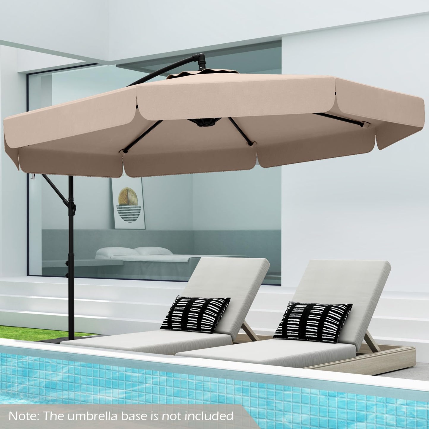 Tangkula 10FT Offset Hanging Umbrella with Cover