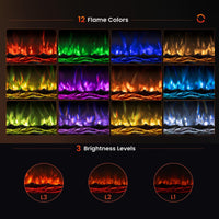 Tangkula 36/40 Inch Recessed Electric Fireplace