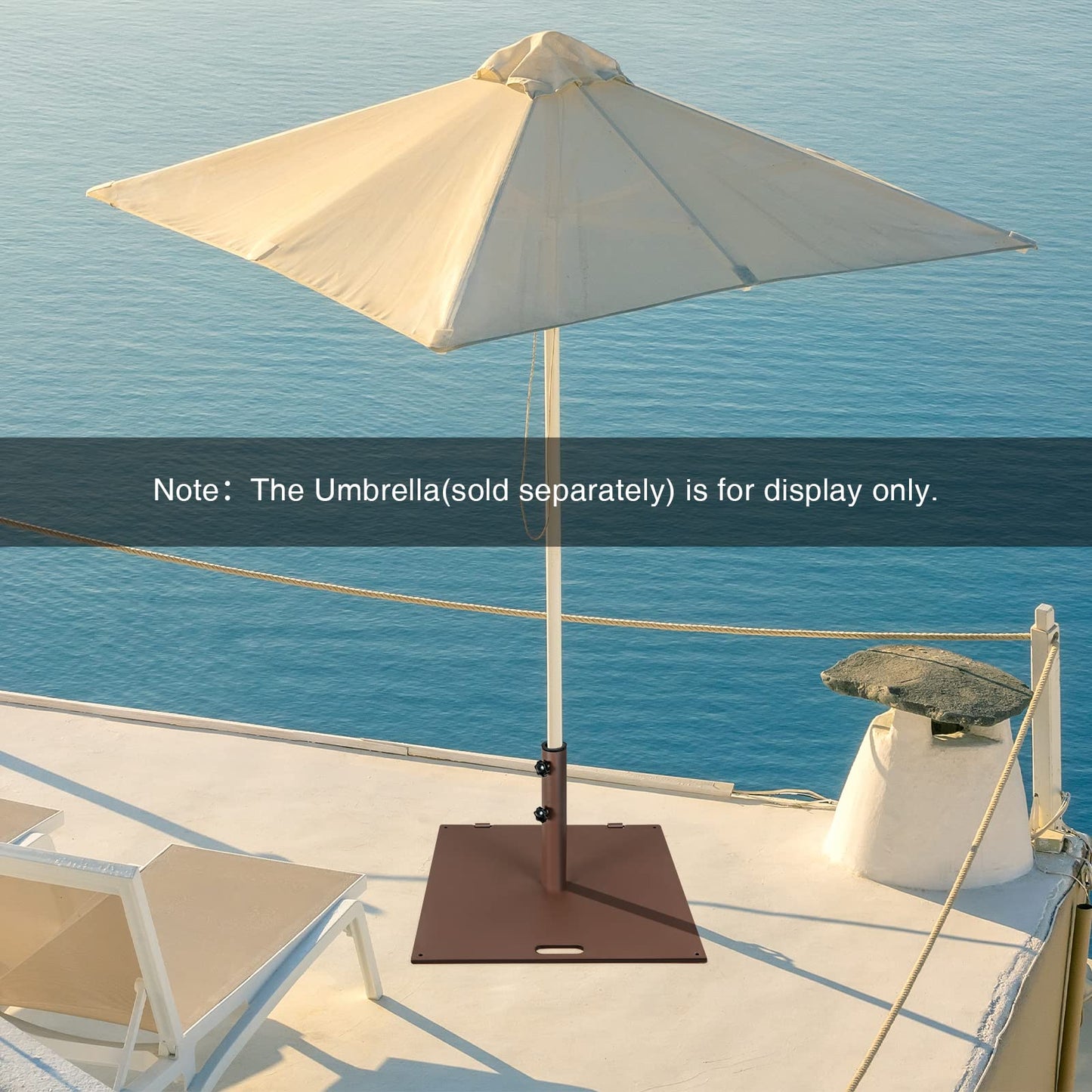 50 LBS Patio Umbrella Stand, Fits for 1.6 - 1.9 Umbrella Pole  (Bronze)