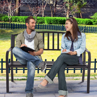 Tangkula 50 Inch Outdoor Steel Garden Bench Park Bench
