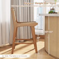 Tabouret de bar d'extérieur Tangkula à hauteur de comptoir avec dossier et repose-pieds pour balcon