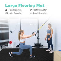 Tangkula 12 Tiles Exercise Flooring Mats with Border, Non-Slip EVA Foam Protective Mats