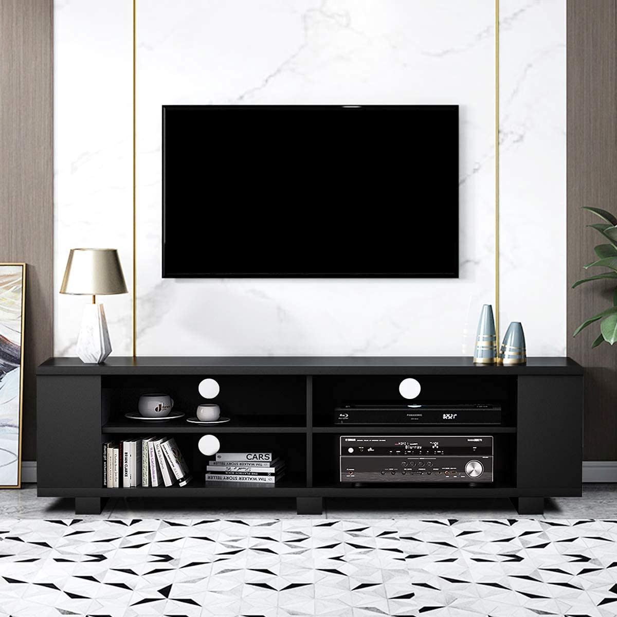 Wood TV Stand for TVs up to 65 Inch - Tangkula