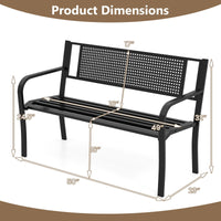 Tangkula Metal Patio Park Bench(50 Inches)
