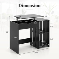 Tangkula Computer Desk with Lift Top