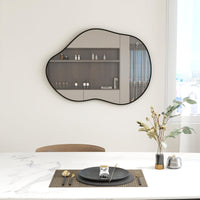Miroir mural asymétrique Tangkula, grand miroir mural élégant de forme irrégulière avec panneau arrière de qualité supérieure
