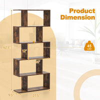Tangkula 5-Tier Geometric Bookshelf