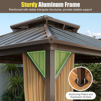 Tangkula 10 X 10 FT Hardtop Gazebo with Netting