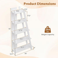 Tangkuka 4/5-Tier Ladder Bookshelf for Living Room
