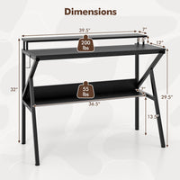 Tangkula 2 Tier Computer Desk w/Monitor Stand